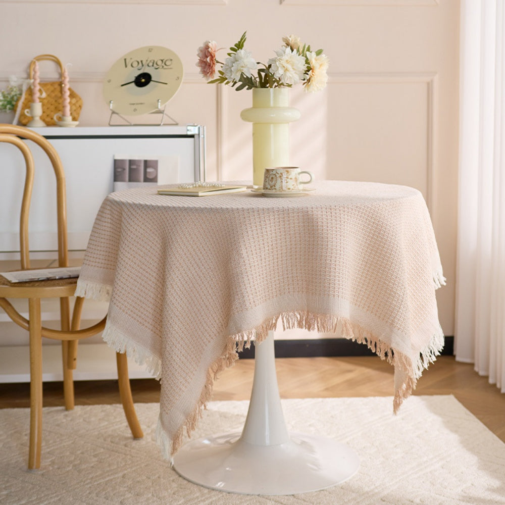 Linen Cotton Fringe Tablecloth